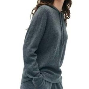 FREELOADER Nordstrom Brushed Hacci Long Sleeve Hoodie in Charcoal size S NWOT